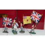 W. Britian Napoleonic War:- British 92nd (Gordon) Highlander Ensign with Kings Colour advancing