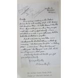 SIR ARTHUR CONNAN DOYLE to an unidentified editor, autograph letter script concerning a reading