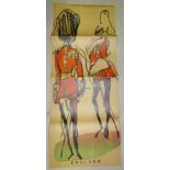 FELIKS TOPOLSKI, broadsheet colour lithograph of two guardsmen, dated 1956 46'' x 18''