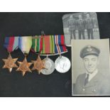 A WWII group of 5 medals attributable to F/O Kenneth B. Norris, each medal engraved with photo album