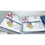 2 Collector's editions of London 2012 Team GB Gold Medal Winners stamp collections