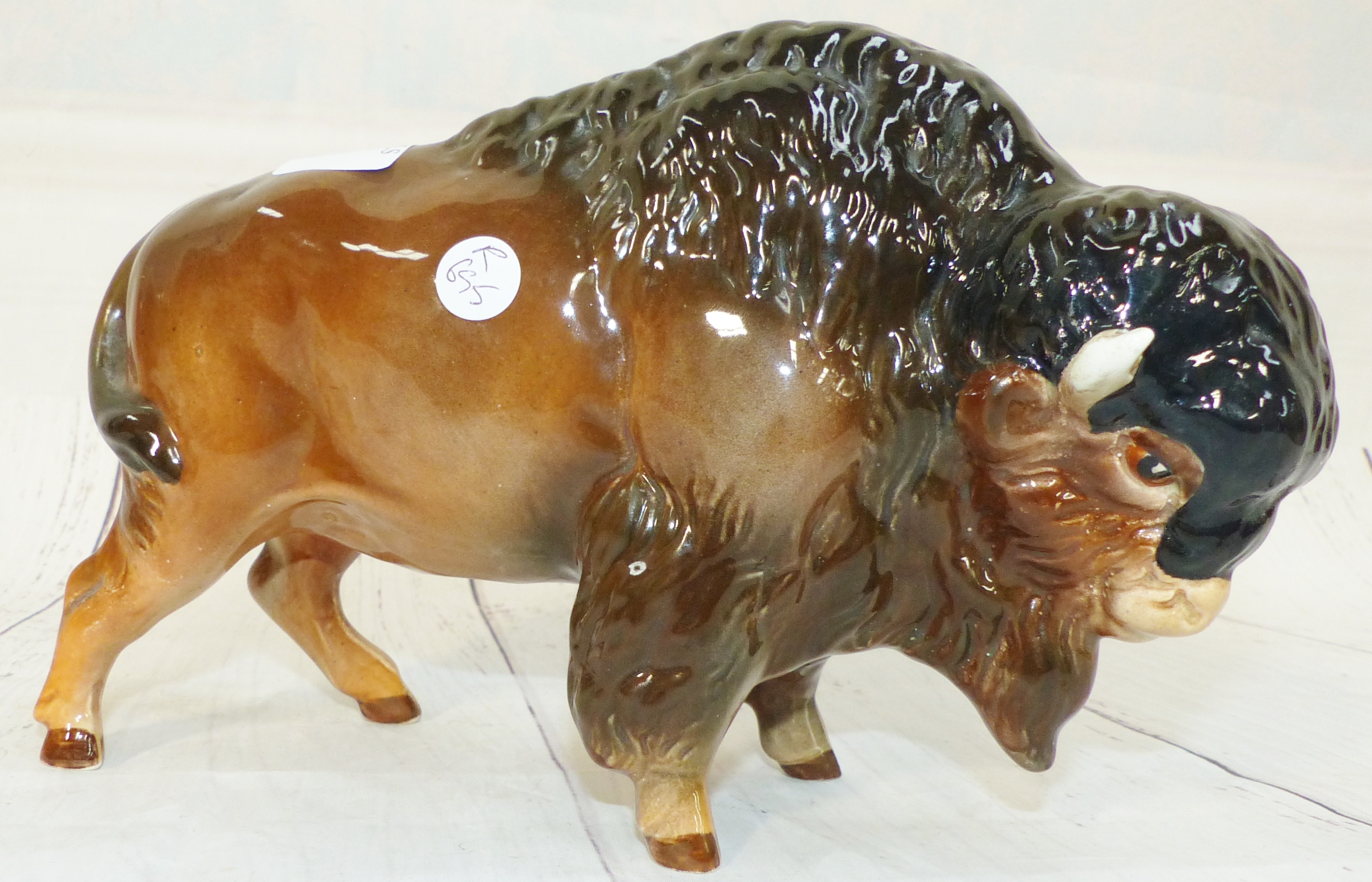 A Sylvac pottery figure of a bison 8''