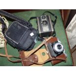 2 vintage cameras etc.