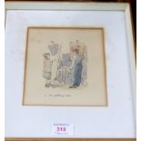 Prudence Eaton SEWARD, illustrator, pen and wash ''in the painting room'', signed with initials, 7''