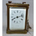 An early 20th Century brass cased carriage clock, 3.5" high