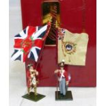 W. Britain Red Coats originally boxed:- British Ensign 27th (Inniskilling) Regiment of Foot