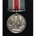 A Fire Service medal hall marked silver, to firemen L.F. Snowdon 1935