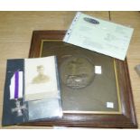 A WWI military cross Gallantry Casualty medal awarded to 2nd Lieut John Miller Highland Light