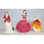 Three Royal Doulton ladies ''Autumn Attraction'' HN3612; Sarah HN3384; English Rose