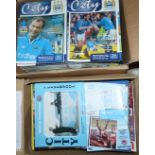 A large collection of Manchester City football programmes for home and away games spanning from