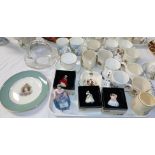 3 Royal Doulton miniature ladies; a Coalport figure; a selection of Royal souvenirs