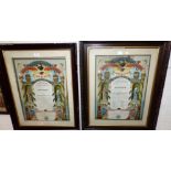 Two Independent Order of Forresters chromo litho charter prints with signatures Rochdale 1927 - 28