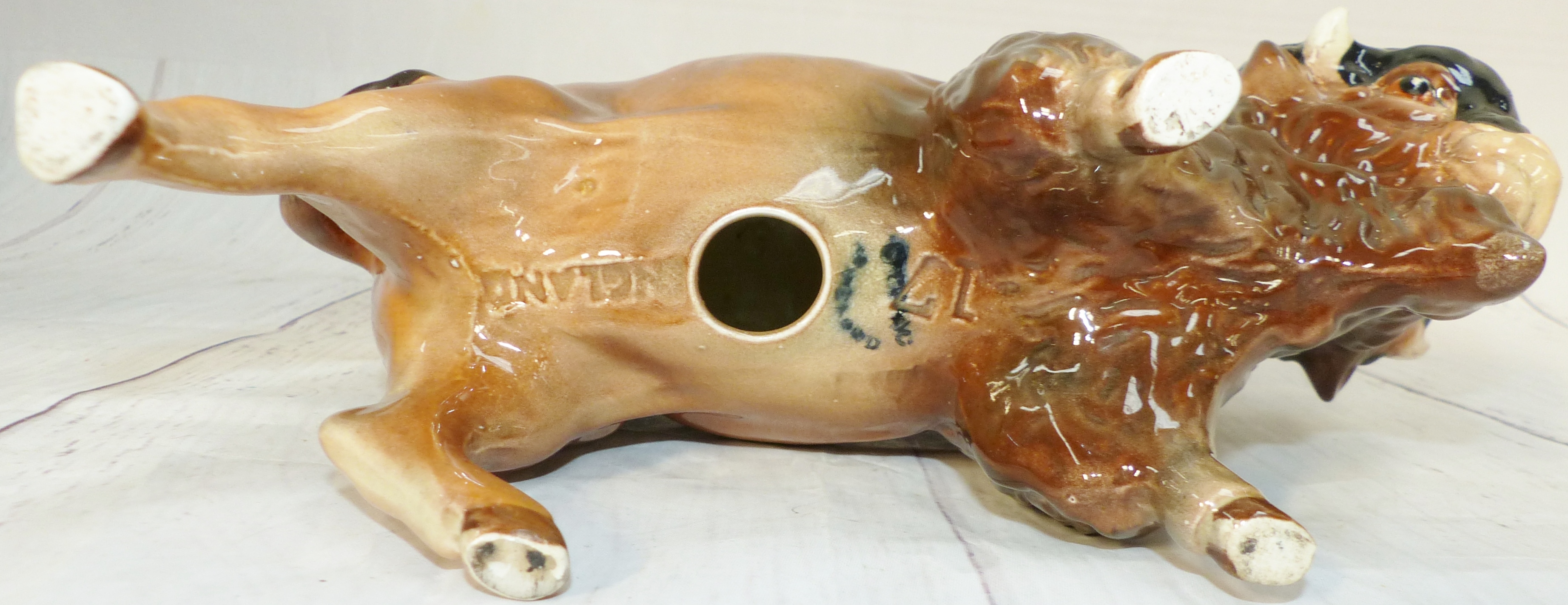 A Sylvac pottery figure of a bison 8'' - Image 2 of 2