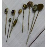 A collection of cravat pins