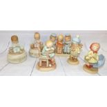 5 originally boxed Memories of Yesterday Mabel Lucy Atwell figures and an unboxed musical figure