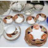 A Victorian hand painted part tea service; a Bell's part tea service