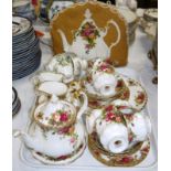 A Royal Albert Old Country Rose tea set, 25 pieces, 6 setting, including teapot and stand and tea