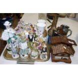 A Royal Doulton figure "Marie"; a selection of decorative figures and china; 2 Swiss chalet music