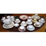 A Paragon Anastasia 16 piece part tea set and other 19th and 20th century tea cups and saucers etc