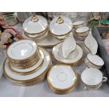 A Royal Doulton "Royal Gold" part dinner and tea service, H4980, 55 pieces approx