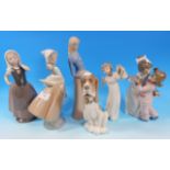 Five various Lladro figures; a similar figure (1 a.f.)