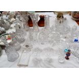 A selection of cut and other glassware
