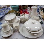 A Royal Doulton "Carnation" part dinner and tea service, 43 pieces approx