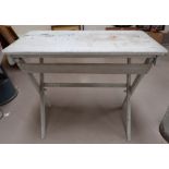 A white painted folding occasional table