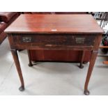 An 18th century Georgian mahogany side table fitted single drawer (later replacement), carried on