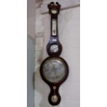 A mahogany inlaid banjo barometer by Campion, Edinburgh