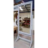 A French cheval mirror, painted
