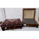 A pair of 19th century inlaid rosewood rectangular footstools, with hot water reservoirs, Turkey