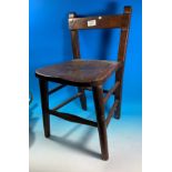 A 19th century child's country made oak chair