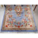 A blue ground Chinese carpet, 80" x 49"