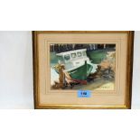 SU GUEST-MCPHAIL: Study of a boat at Lane's Cove, Lanesville, MA. Signed. Watercolour. 5½'' x 7½''