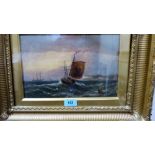HARRY WILIAMS. ENGLISH 19th CENTURY: Seascape with shipping and buoy. Signed. Oil on canvas. 8'' x