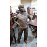 Ann Hogben: A sculpture of a young boy. Bronze resin. Signed and numbered no. 2 of 100 pieces.