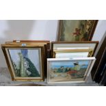 Two oils on board by Mike Knight and other pictures