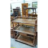 A Victorian style oak three tier buffet. 36'' wide