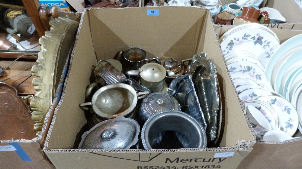 A box of plate and other metalware