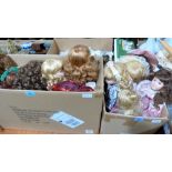 Two boxes of collectors dolls