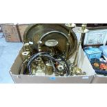 A box of brassware