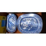 Two Wedgwood blue and white dishes