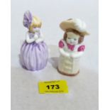 Two Royal Worcester candle snuffers, Feathered Hat and Hush