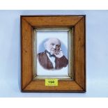 A Victorian oak framed ceramic tile decorated with a portrait of William Gladstone