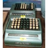 Two vintage adding machines