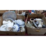 Two boxes of miscellaneous ceramics