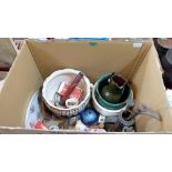 Two boxes of sundries and vintage bygones