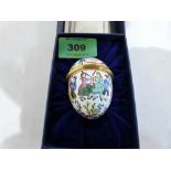 A Halcyon Days Bilston enamel Easter egg 1993, boxed with certificates