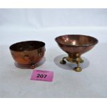 Two small Arts and crafts copper bowls